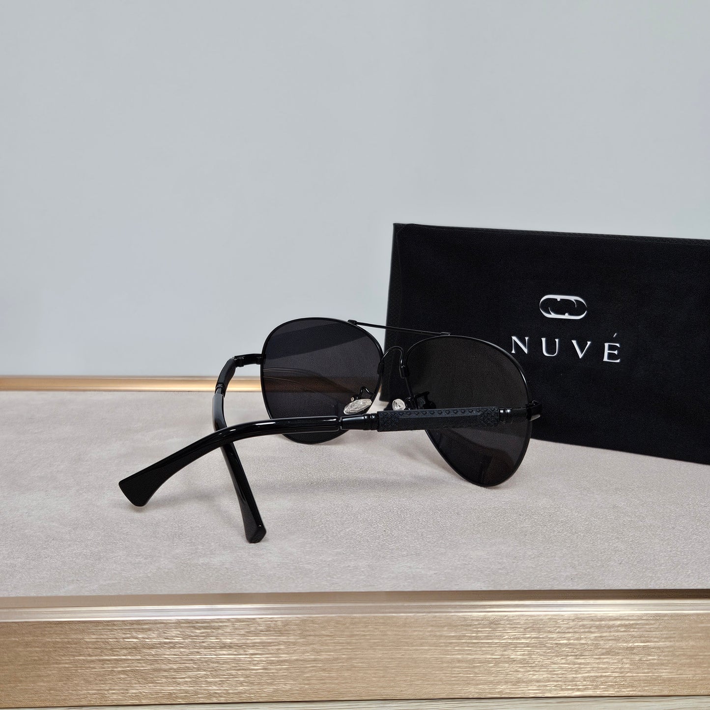 Jet by Nuvé Eyewear – Black Aviator Sunglasses