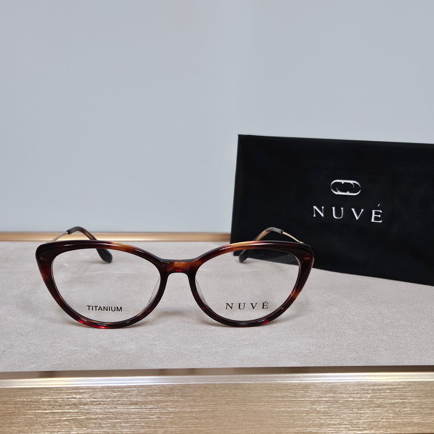 Nuvé Siena – Tortoise Titanium Optical Frames (Non-Prescription)