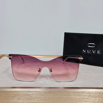 NUVÉ Pink Rimless Gradient Sunglasses