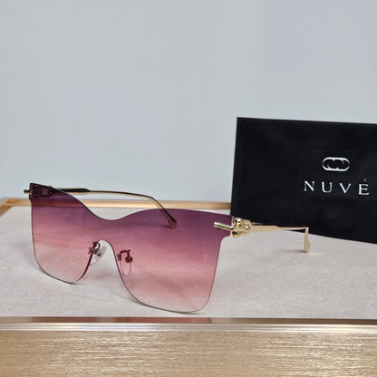 NUVÉ Pink Rimless Gradient Sunglasses