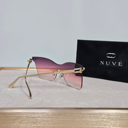 NUVÉ Pink Rimless Gradient Sunglasses