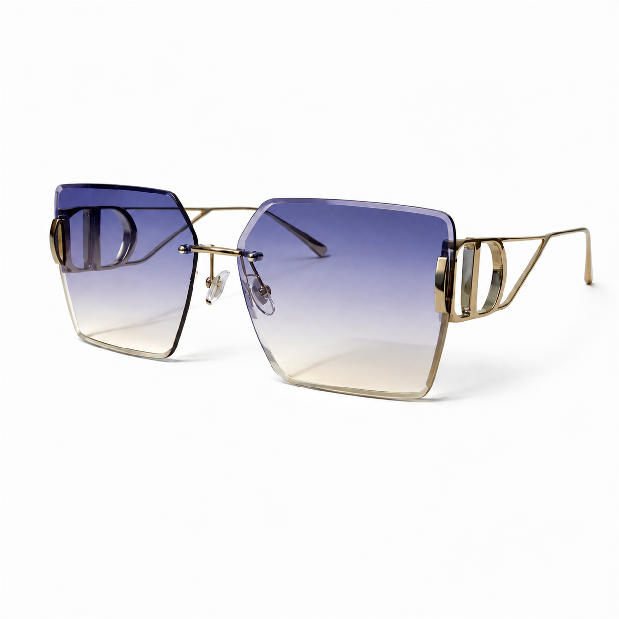 Dynasty Rimless Oversized Square–Blue Gradient