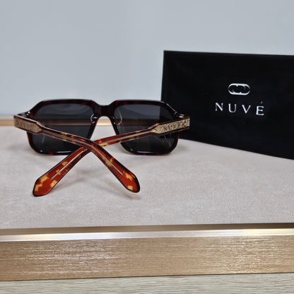 Nuvé Noir Classic – Black Tortoise Square Sunglasses 55-17-150