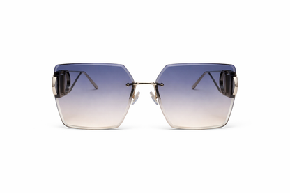 Dynasty Rimless Oversized Square–Blue Gradient