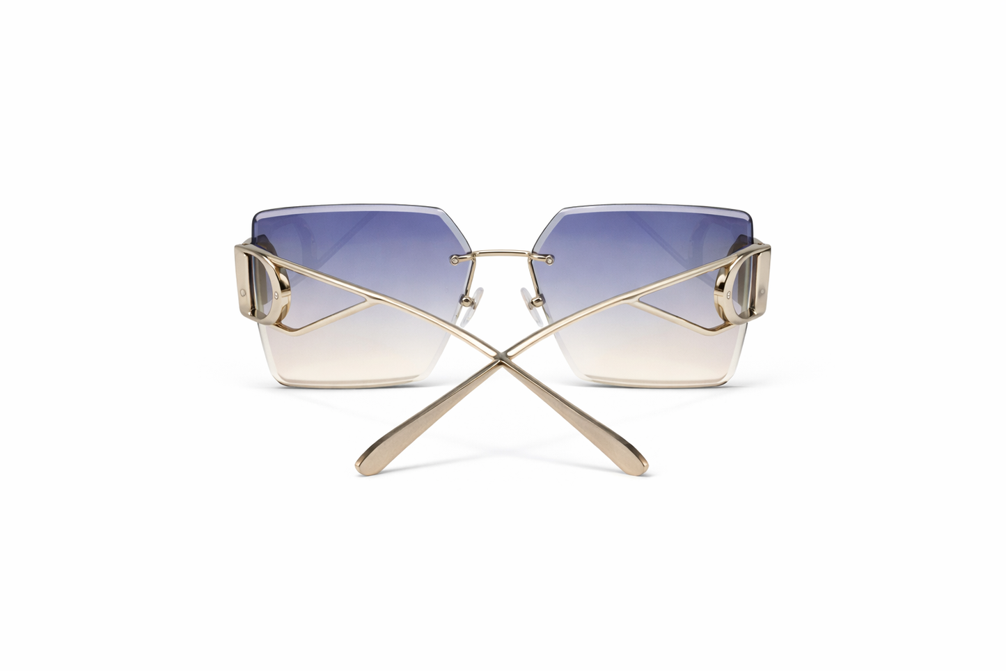 Dynasty Rimless Oversized Square–Blue Gradient