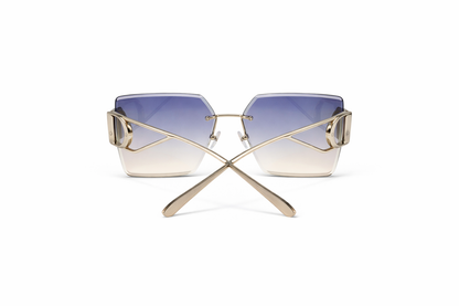 Dynasty Rimless Oversized Square–Blue Gradient