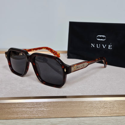 Nuvé Noir Classic – Black Tortoise Square Sunglasses 55-17-150