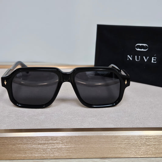 Nuvé Noir Classic – Black Square Sunglasses 55-17-150