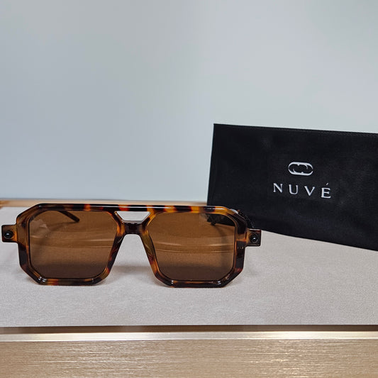 Nuvé Edge Tortoise Acetate Sunglasses – Oversized Square