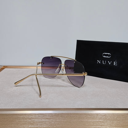 Nuvé Horizon Night Aviator Sunglasses – Gradient Lenses