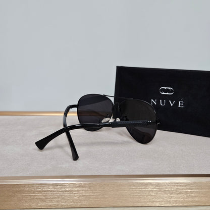 Jet by Nuvé Eyewear – Black Aviator Sunglasses