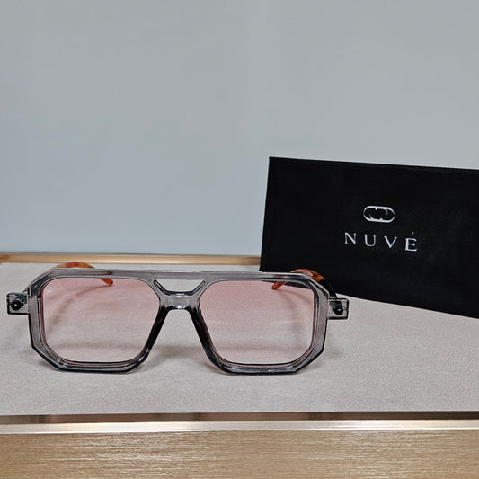 Nuvé Edge Acetate Gray Sunglasses – Oversized Square