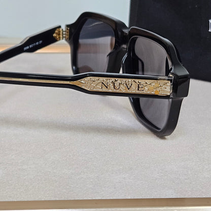 Nuvé Noir Classic – Black Square Sunglasses 55-17-150