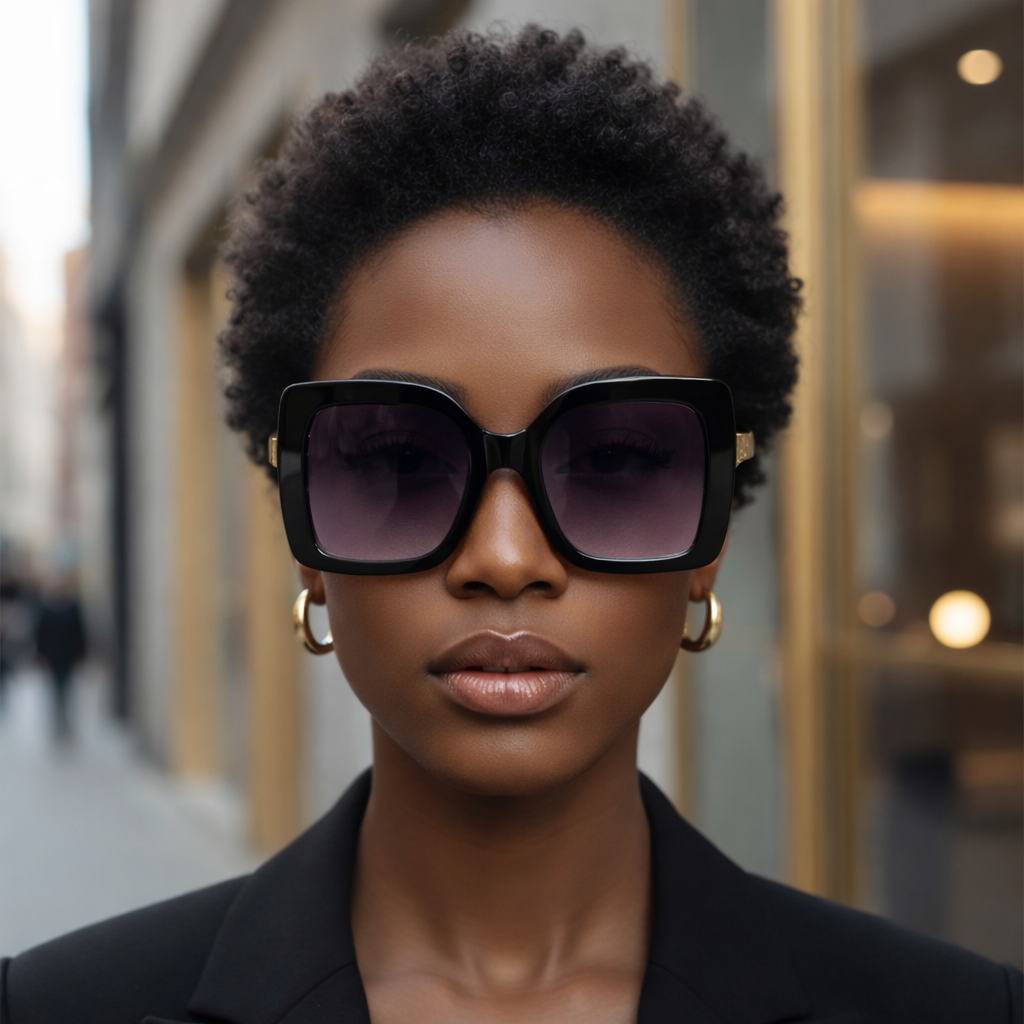 Oversized Beauty- Black Purple Gradient